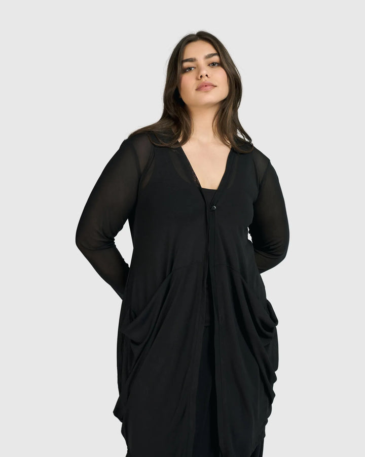 Essential Tekbika Draped Cocoon Jacket, Mesh