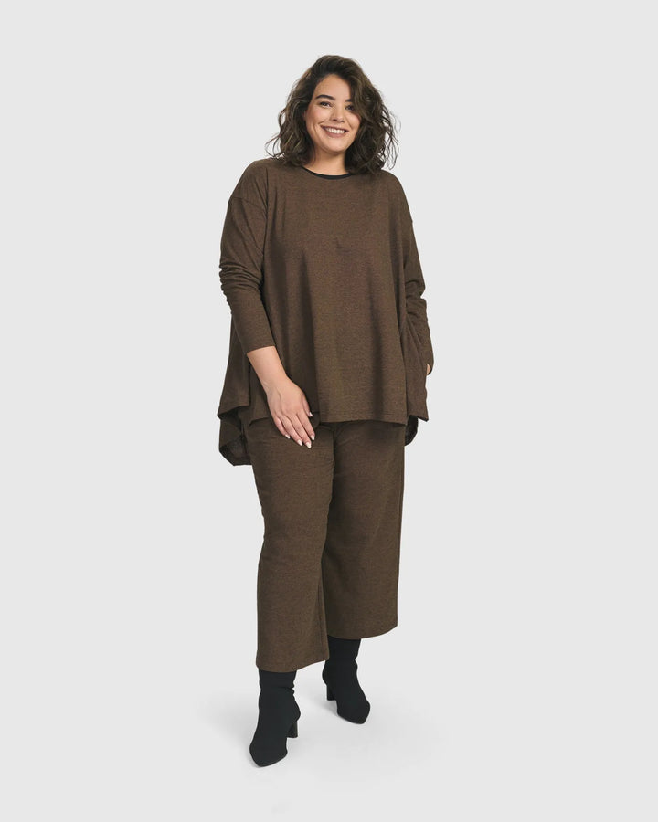 Essential Flared Top, Brown