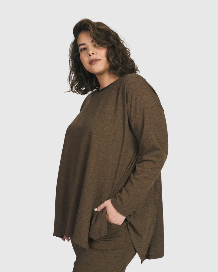 Essential Flared Top, Brown