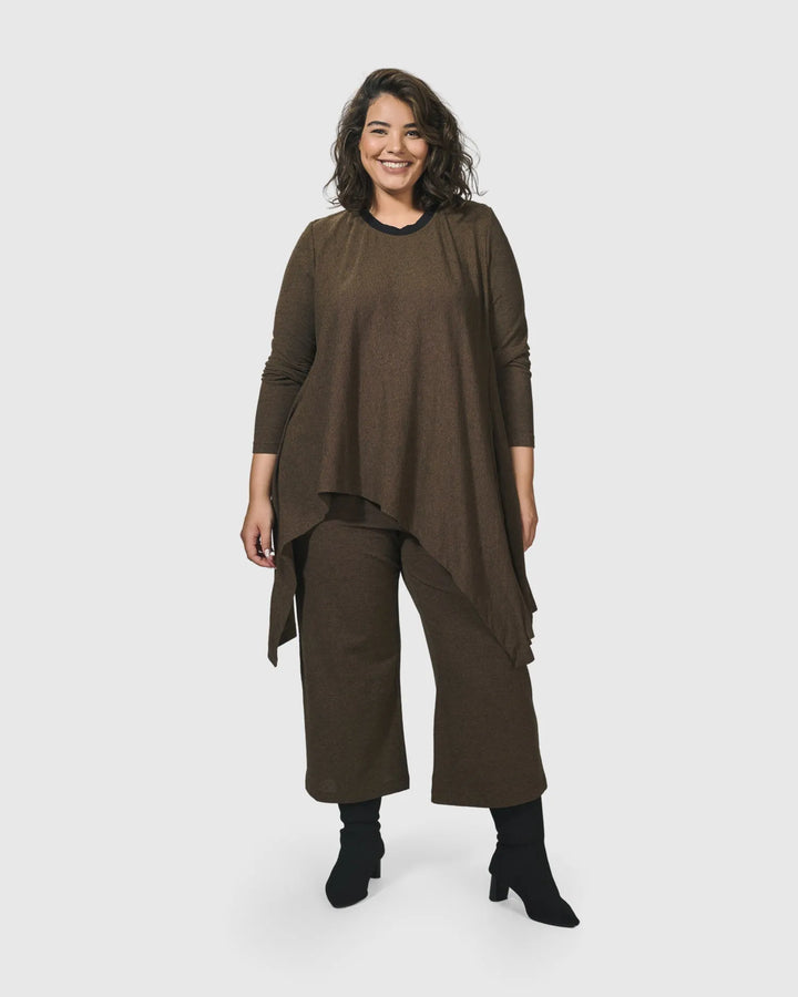 Essential Swing Tunic Top, Brown