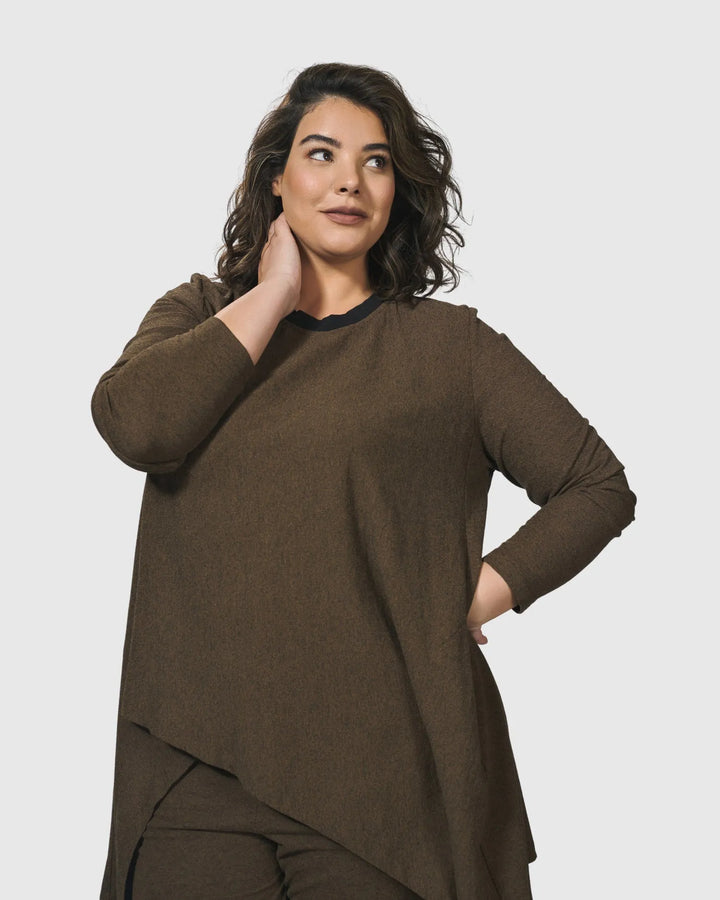 Essential Swing Tunic Top, Brown