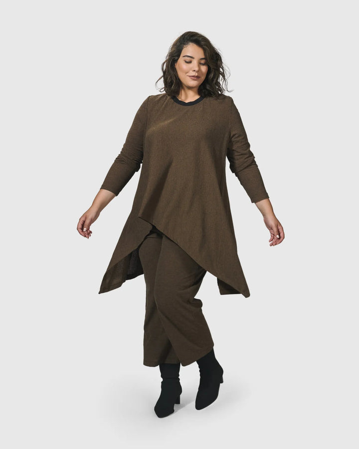 Essential Swing Tunic Top, Brown