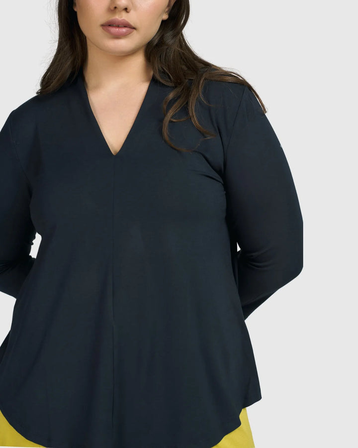 Essential V-neck Top, Ocean