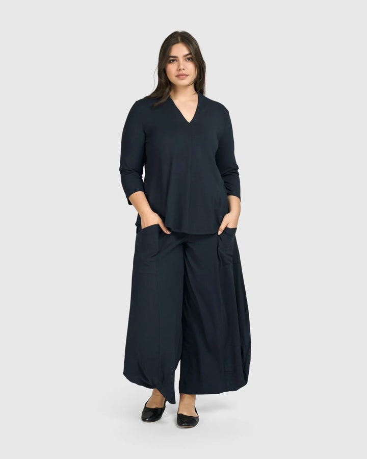 Essential V-neck Top, Ocean