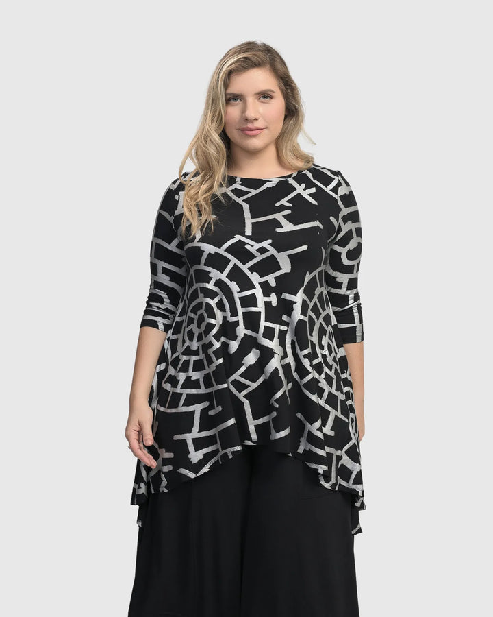 Hypnotic Hi-Lo Tunic Top, Silver