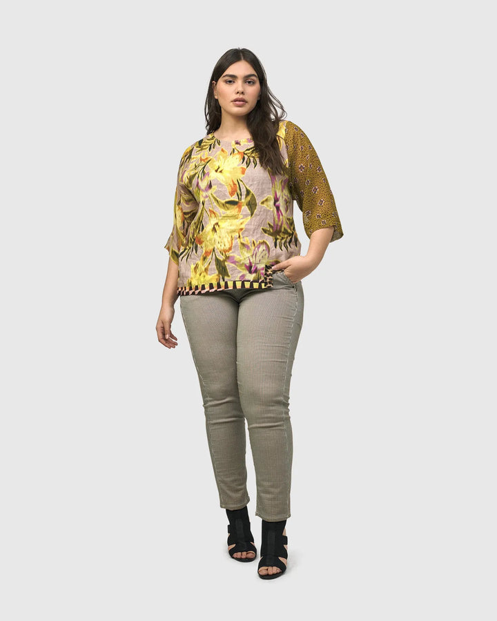 Pinstripe Iconic Stretch Jeans, Khaki