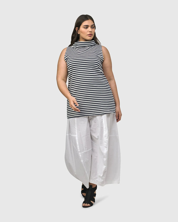 Urban Sleeveless Mockneck Top, Navy