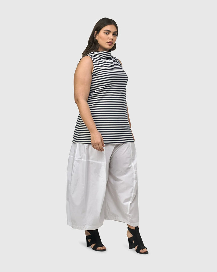 Urban Sleeveless Mockneck Top, Navy
