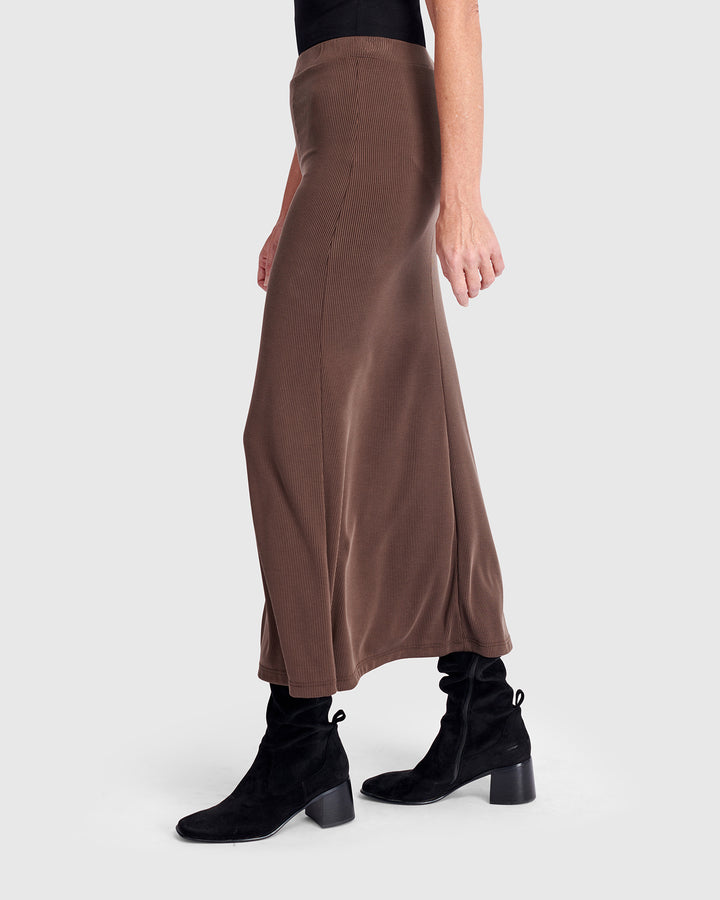 Essential Cupro Pencil Skirt, Coffee