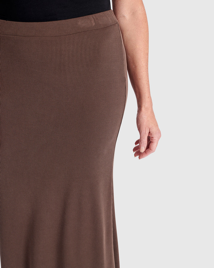 Essential Cupro Pencil Skirt, Coffee