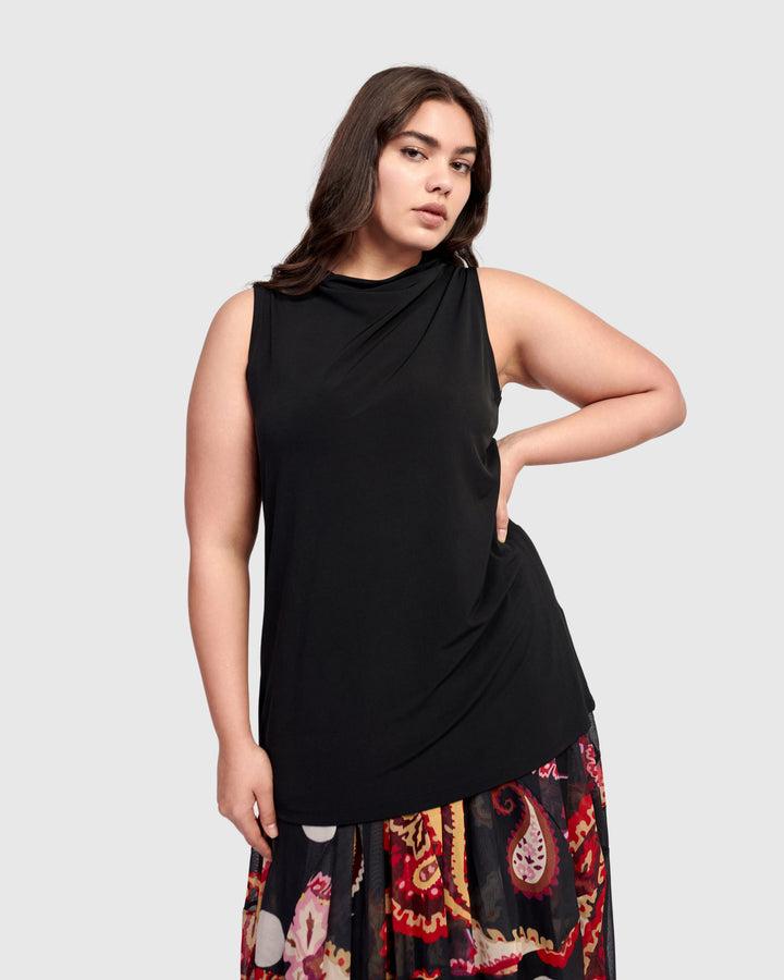 Essential Slinky Bistro Top, Black
