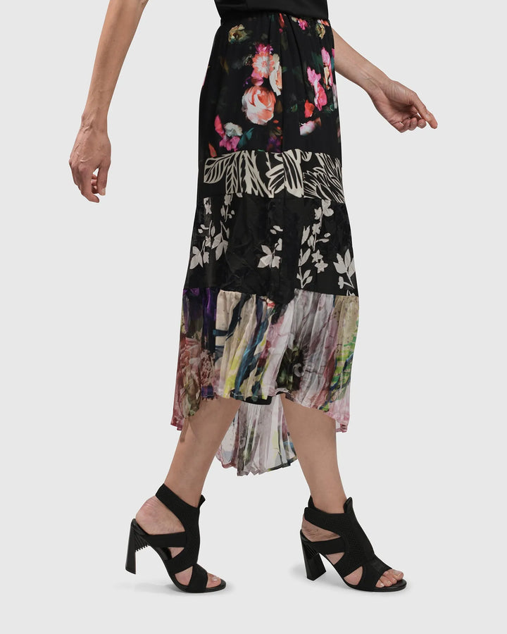 ADALINE TIERED MAXI SKIRT, MIX