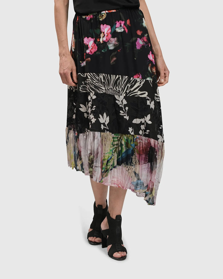 ADALINE TIERED MAXI SKIRT, MIX