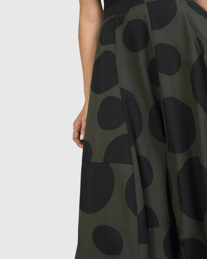 Urban Dots Lotus Balloon Skirt, Khaki