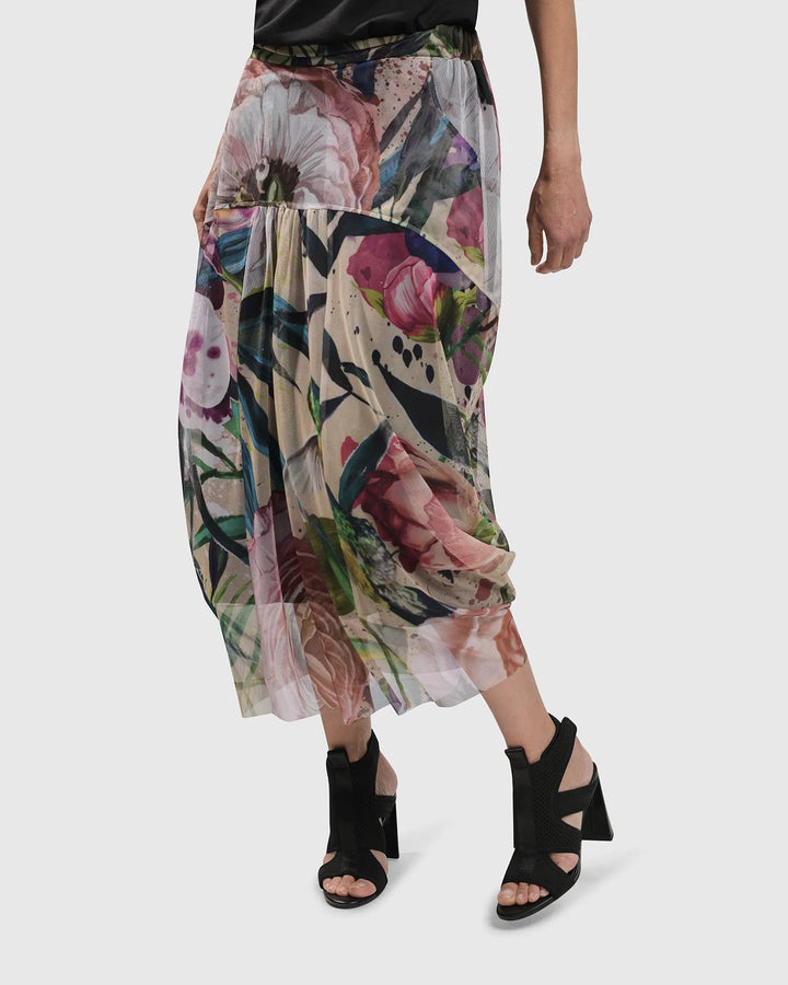 MOONFLOWER COCOON SKIRT, BOUQUET