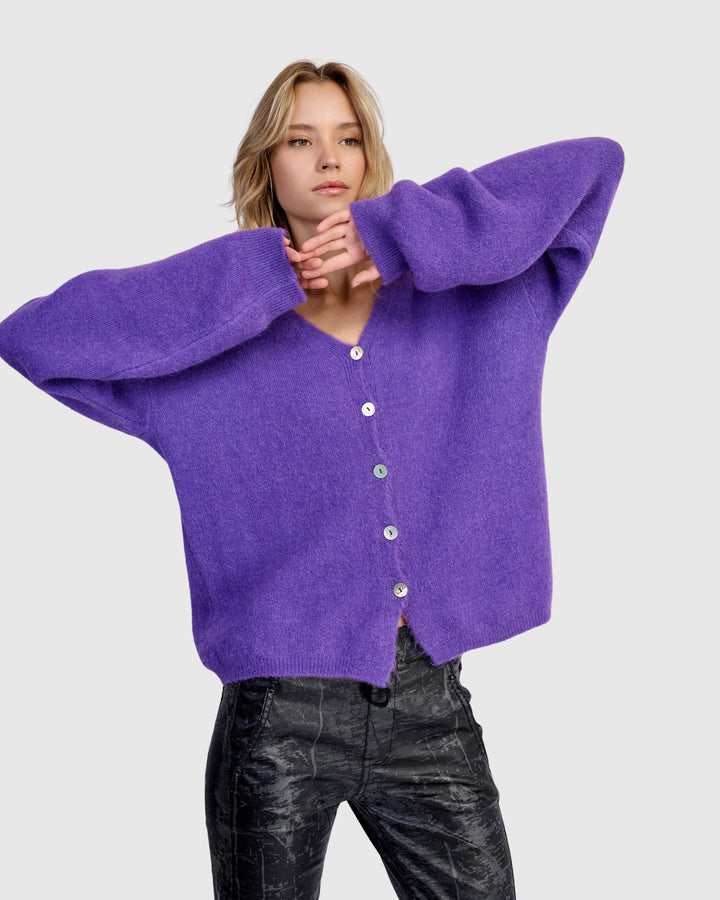 Chacha Reversible Cardigan, Purple