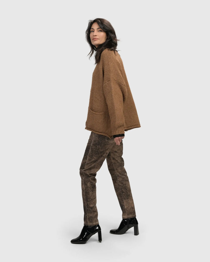 Sylvia Crop Cardigan, Sepia