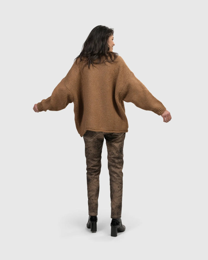 Sylvia Crop Cardigan, Sepia