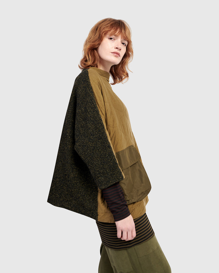 Urban Sah Quilted Pullover, Khaki