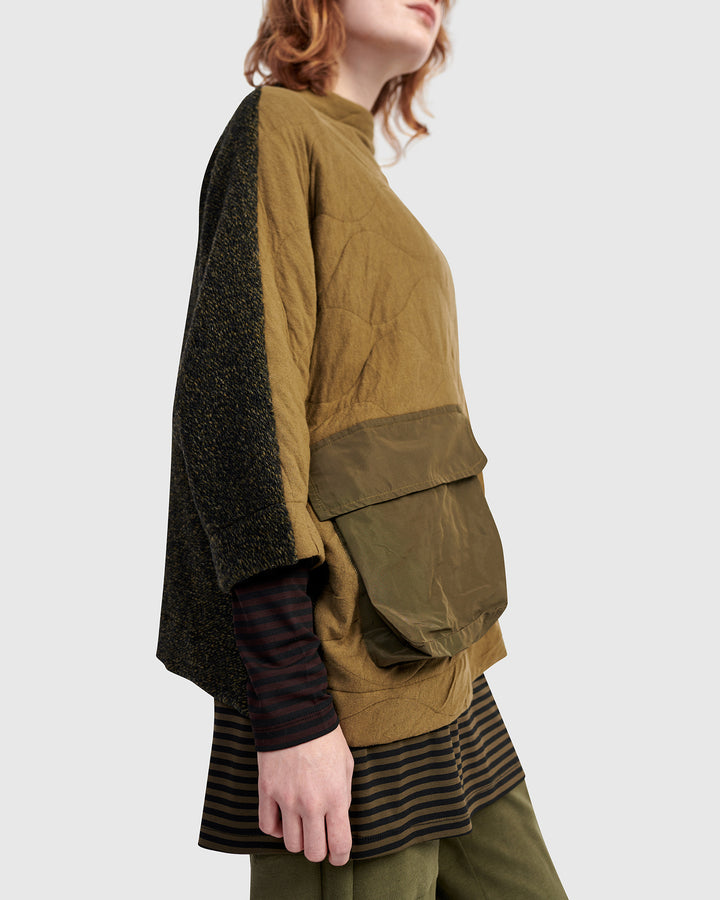 Urban Sah Quilted Pullover, Khaki