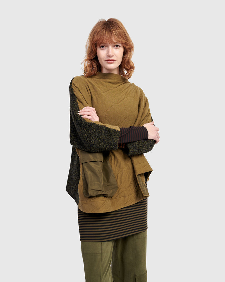 Urban Sah Quilted Pullover, Khaki