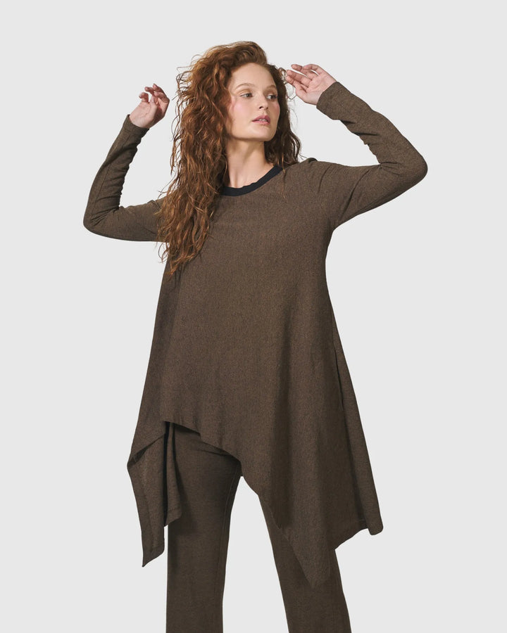 Essential Swing Tunic Top, Brown