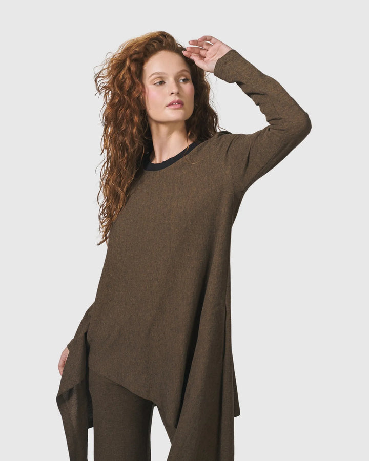 Essential Swing Tunic Top, Brown