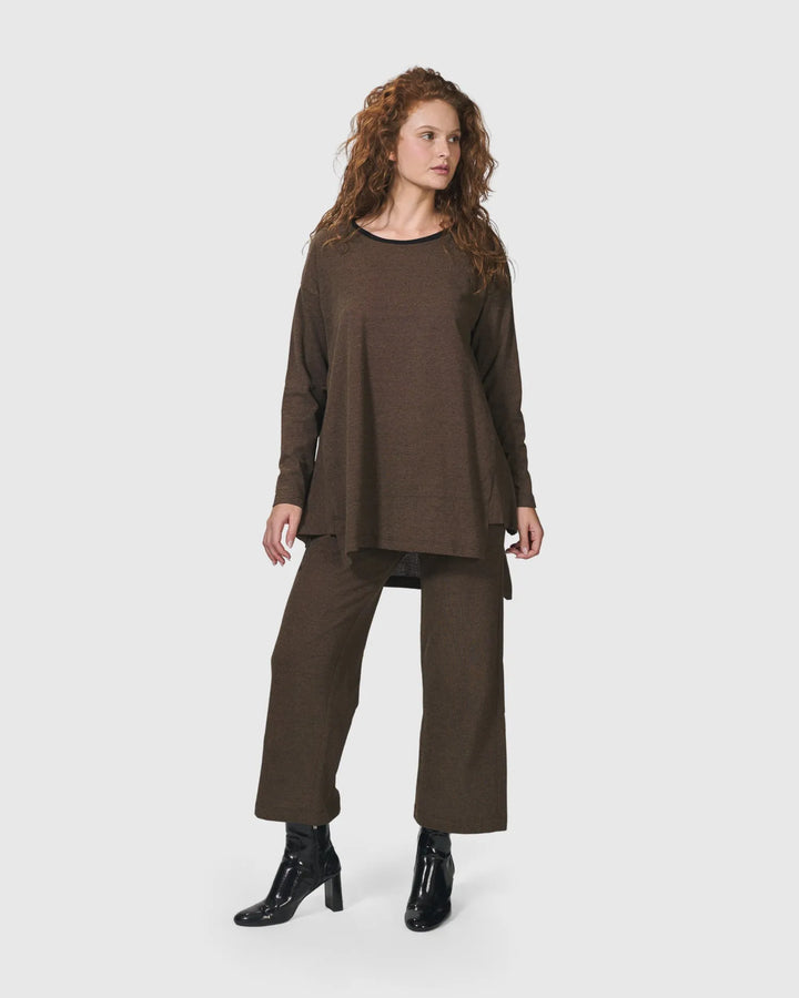 Essential Flared Top, Brown