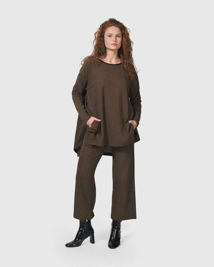 Essential Flared Top, Brown