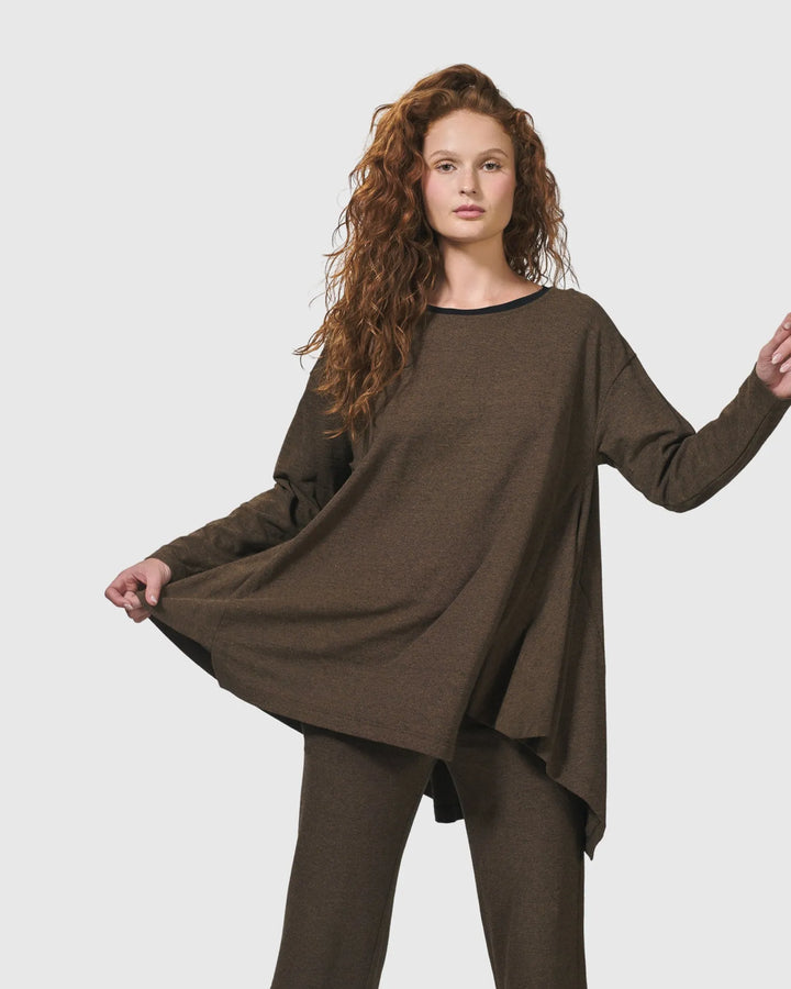 Essential Flared Top, Brown