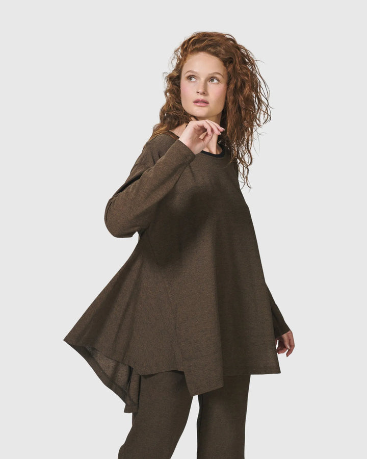 Essential Flared Top, Brown