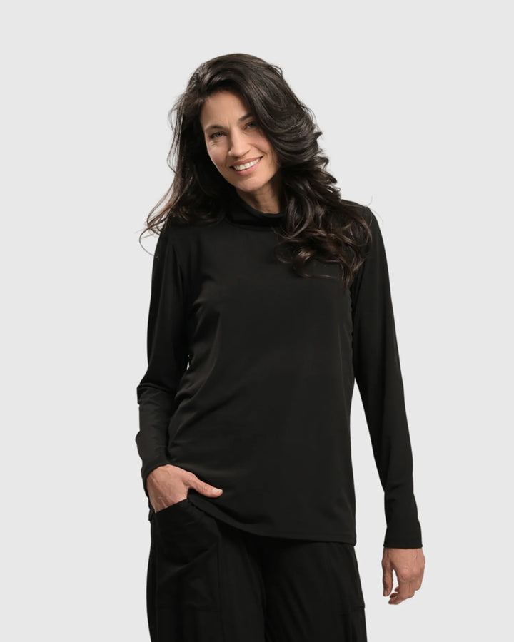 Essential Ultimate Turtleneck Top, Black