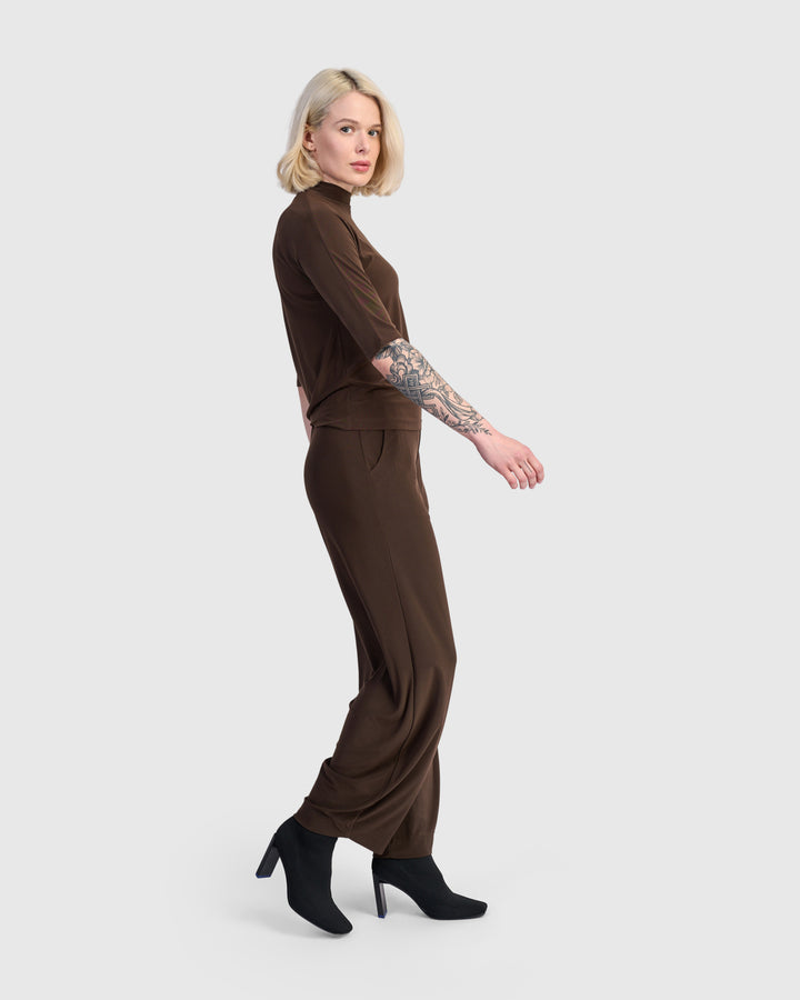 Essential Slinky Flow Pants, Sepia