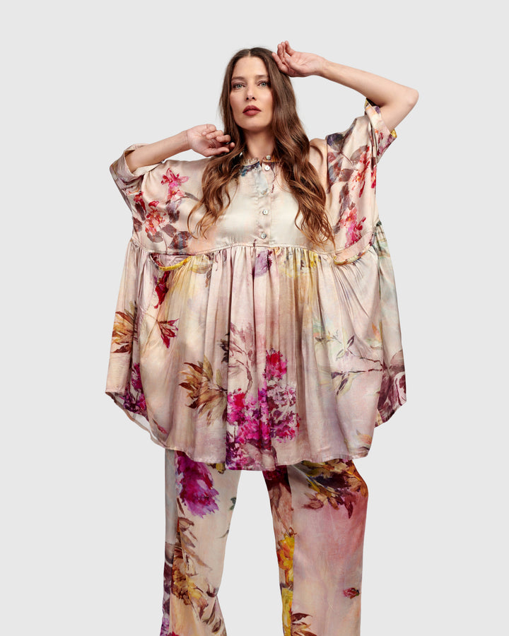 Carlotta Babydoll Tunic Top, Floral