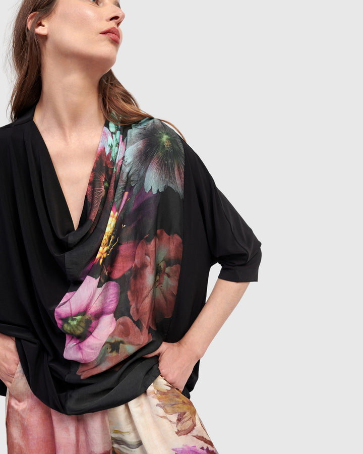 Tiana Cowl Neck Top, Bloom