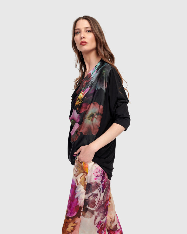Tiana Cowl Neck Top, Bloom