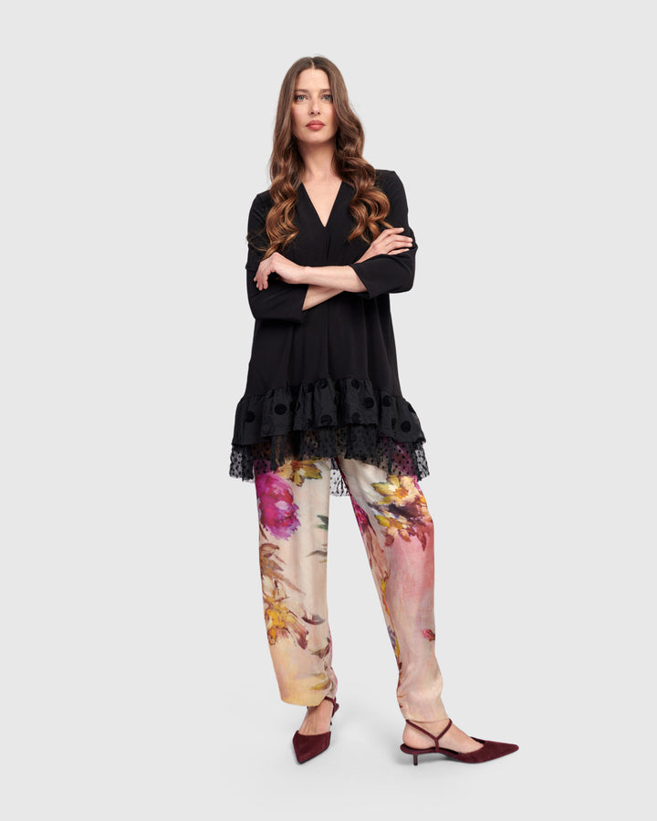 Crystal V-Neck Tunic Top, Black