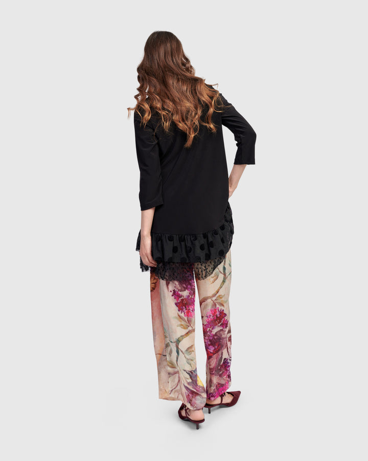 Crystal V-Neck Tunic Top, Black