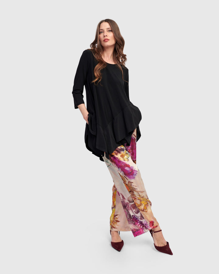 Marielle Flounce Top, Black