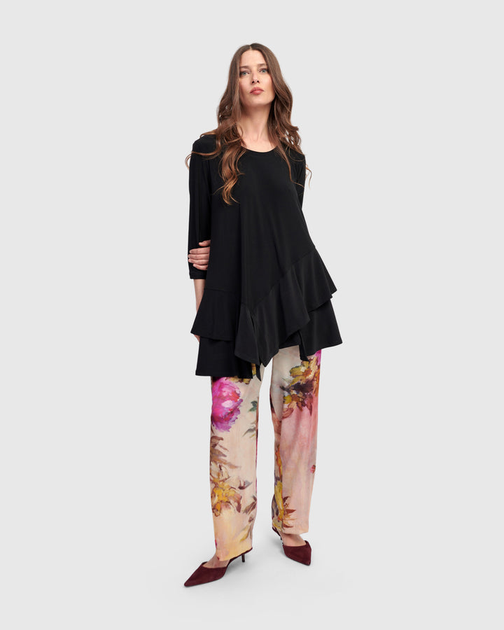 Marielle Flounce Top, Black
