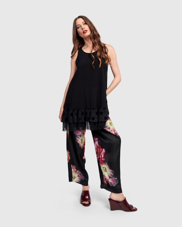 Thora Sleeveless Tunic Top, Black