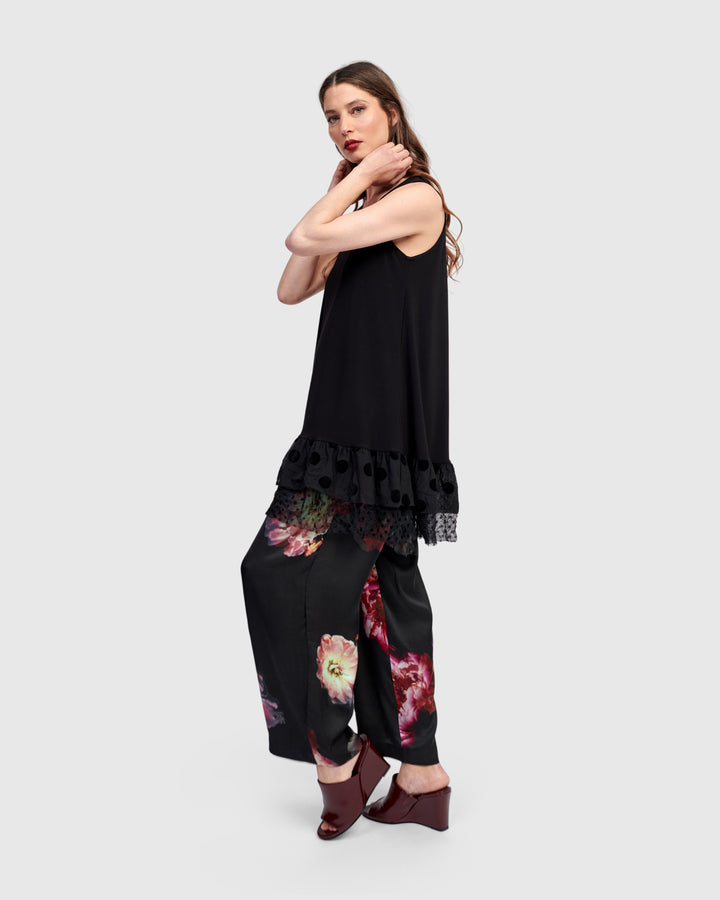 Thora Sleeveless Tunic Top, Black
