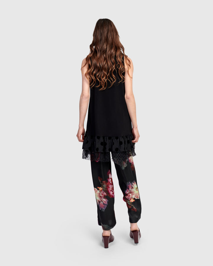 Thora Sleeveless Tunic Top, Black