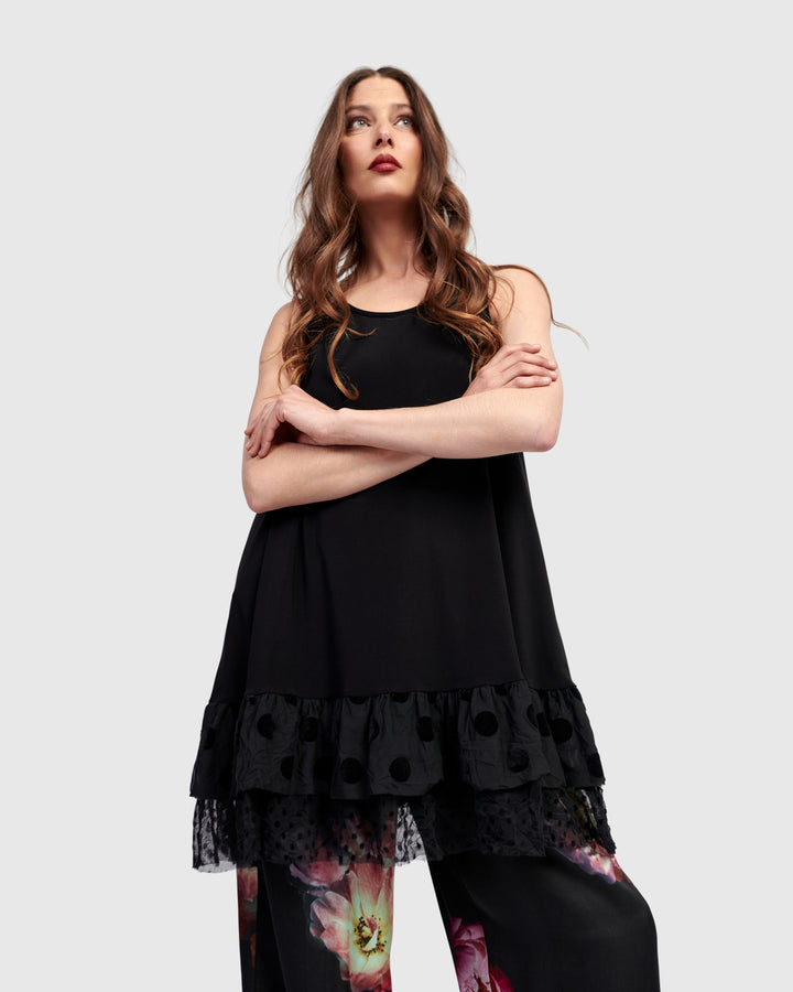 Thora Sleeveless Tunic Top, Black