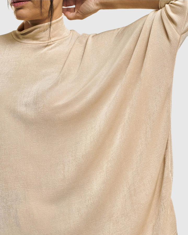 Fawn Mockneck Top, Nude