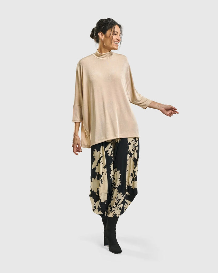 Fawn Mockneck Top, Nude