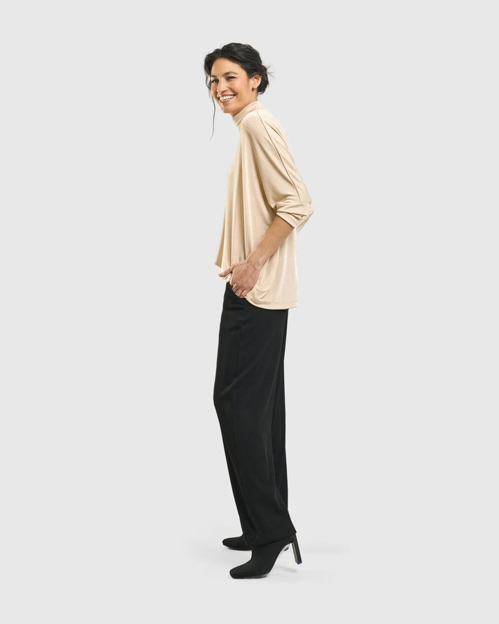 Fawn Mockneck Top, Nude