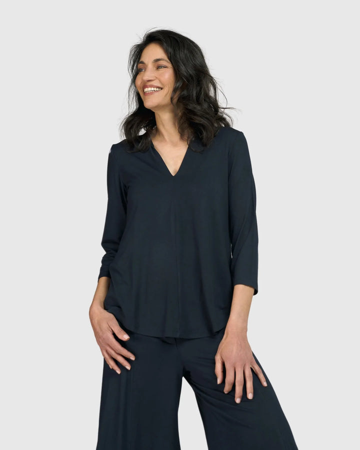 Essential V-neck Top, Ocean