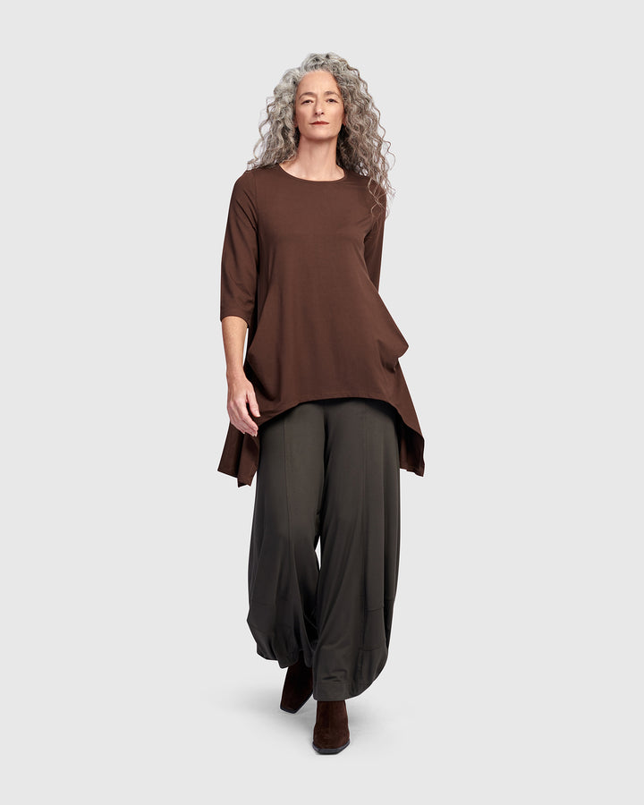 Essential Cutout Tunic Top, Umber