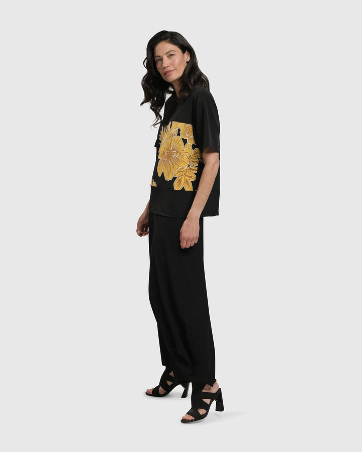 FLOWER GIRL BOXY TOP, GOLD